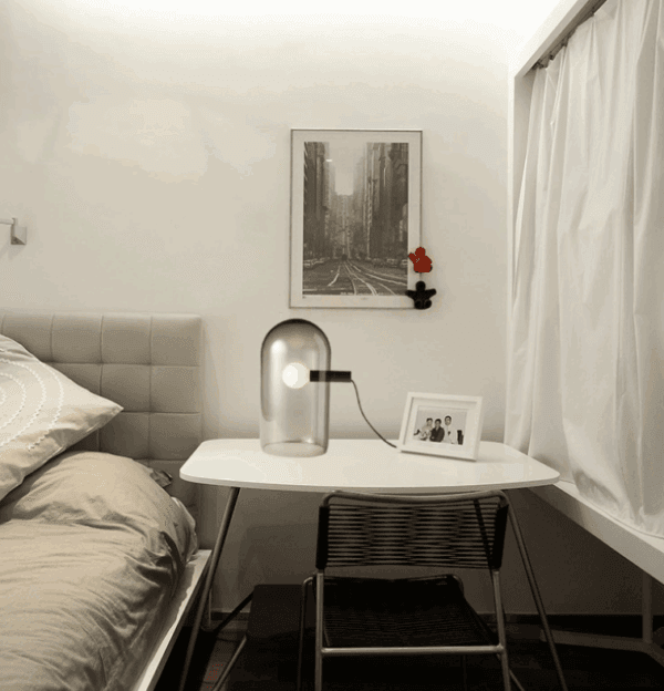 modern gray glass led table lamp (20490501236)