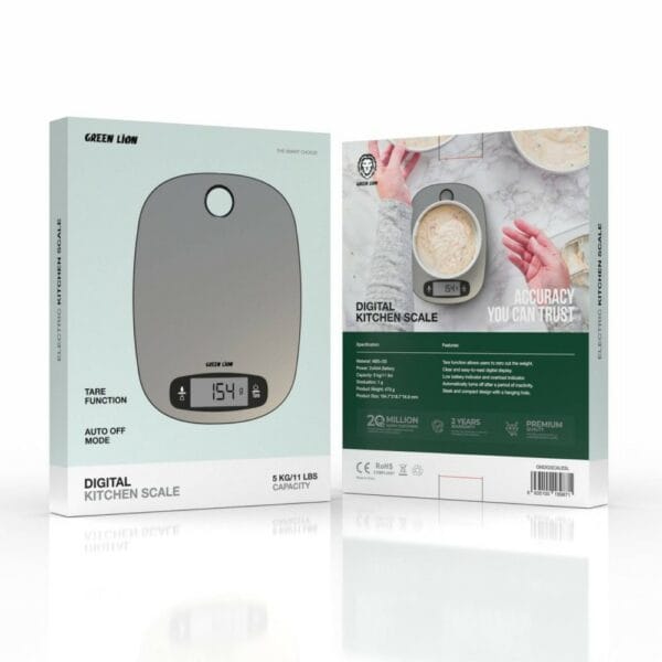 green lion digital kitchen scale 5kg silver