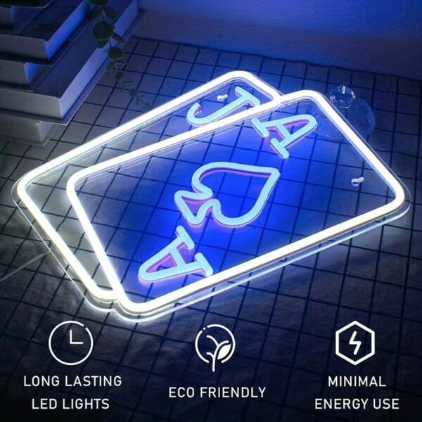 poker cards neon sign