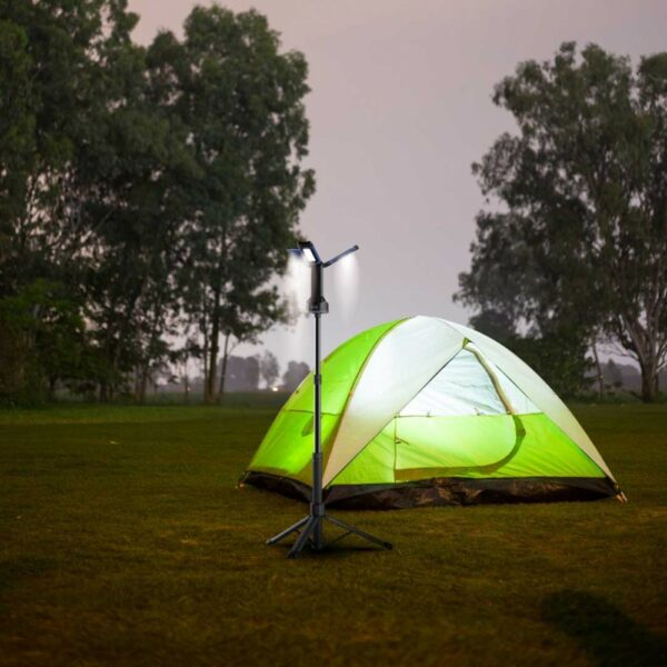 powerology camping 4000lm usb c foldable tripod worklight ipx4, 4000mah