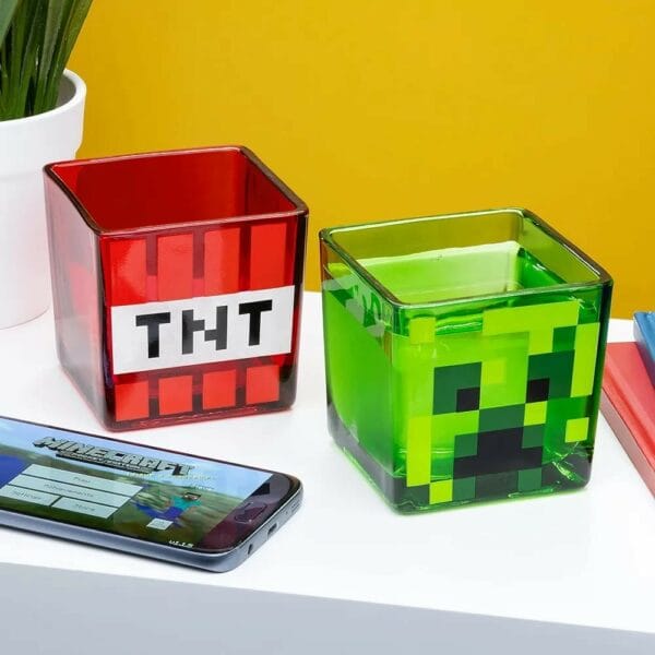 minecraft creeper & tnt square cups