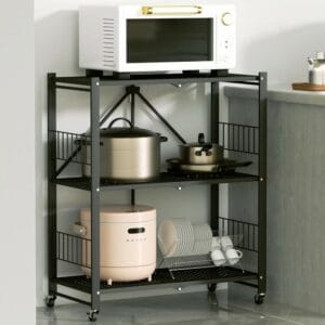 3 tier metal shelves with wheels (20490501277)