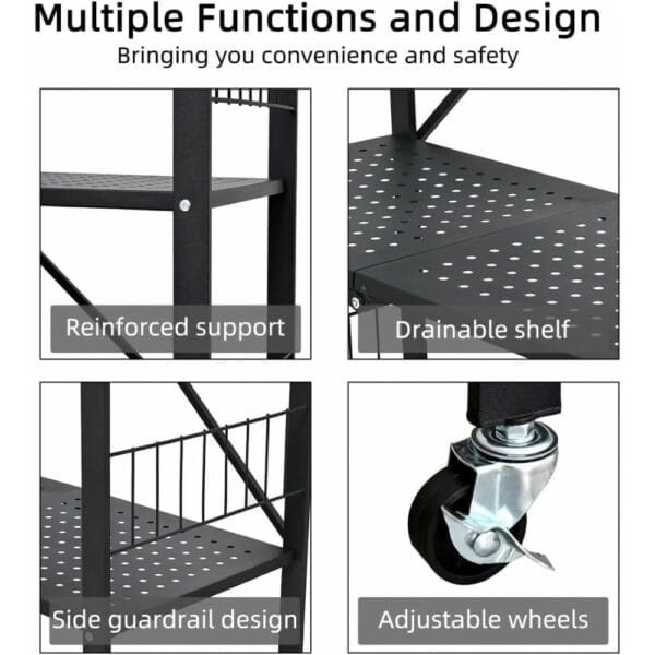 3 tier metal shelves with wheels (20490501277)