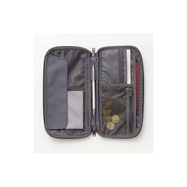 muji polyester passport case gray