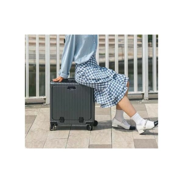 aluminum frame carry on luggage grey