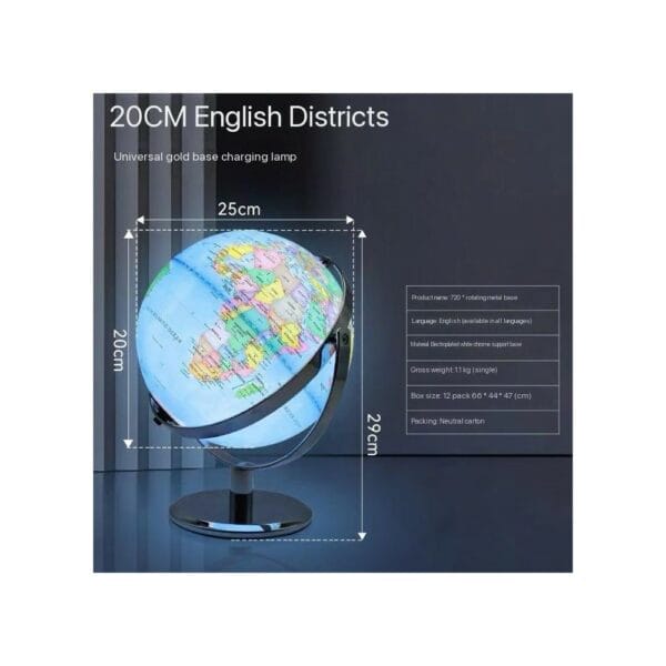 illuminated world globe décor (20cm)