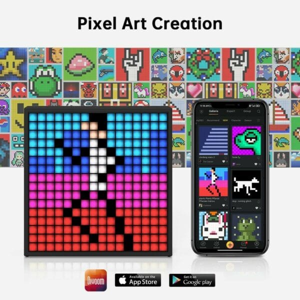 divoom timebox evo pixel art speaker 16x16 diy led display alarm clock box