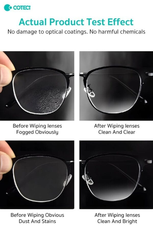 coteetci glasses anti fog cleaning wipes (tr 018)
