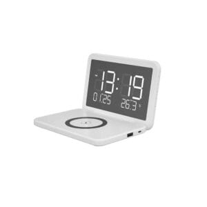 4 in 1 qi wireless charger with alarm clock