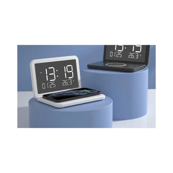 4 in 1 qi wireless charger with alarm clock