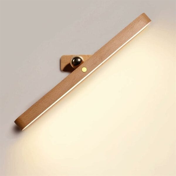 magnetic led wooden wall light, 360° rotating dimmable touch control