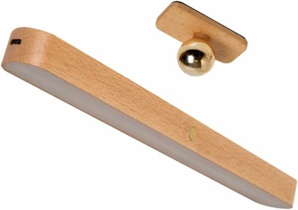 magnetic led wooden wall light, 360° rotating dimmable touch control