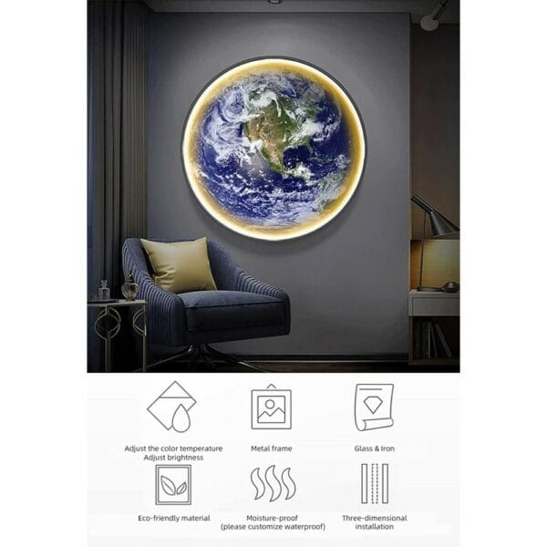led earth wall lamp