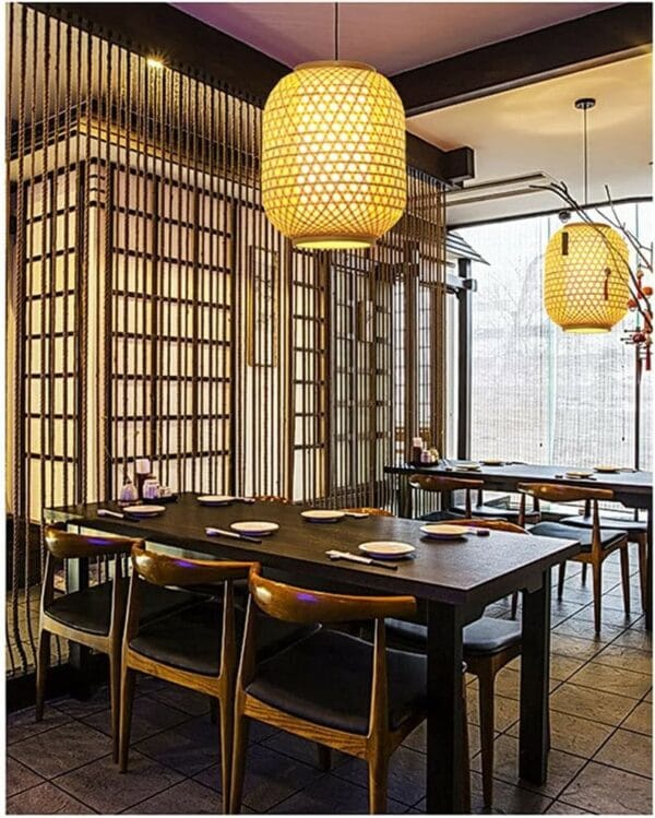 bamboo and rattan woven chandelier (20490501176)