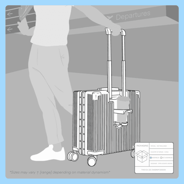 aluminum frame carry on luggage grey