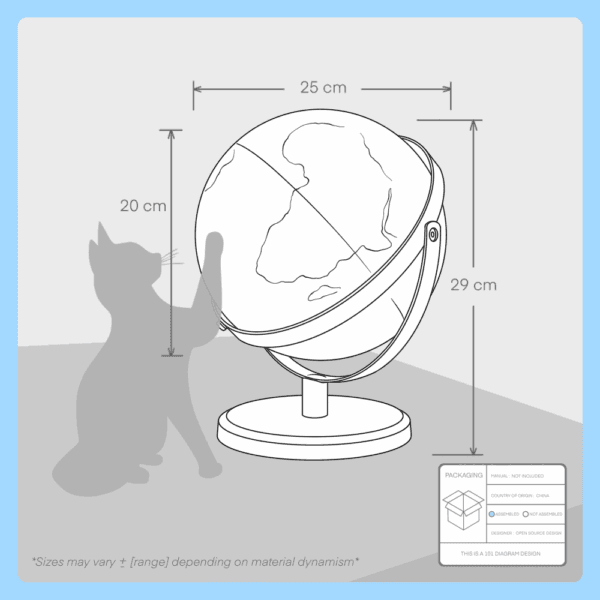 illuminated world globe décor (20cm)