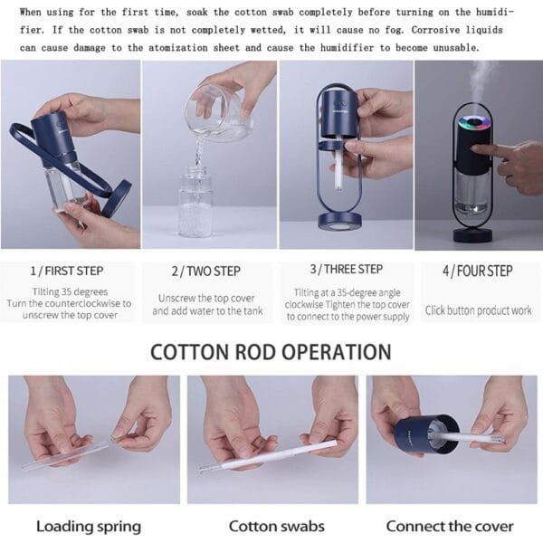 portable mini humidifier 200ml small cool mist humidifier