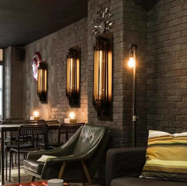 industrial mid century modern wall steampunk light