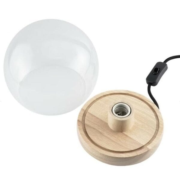 momax wooden lamp stand with glass cover (sphere) vpd0094