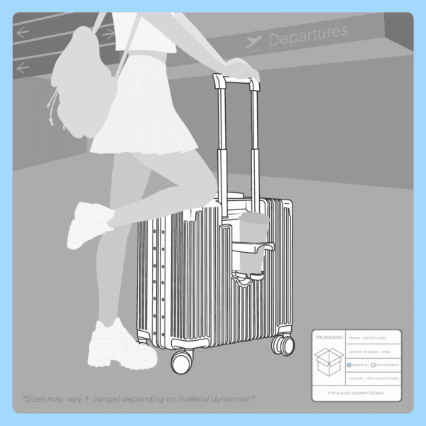 aluminum frame carry on luggage grey