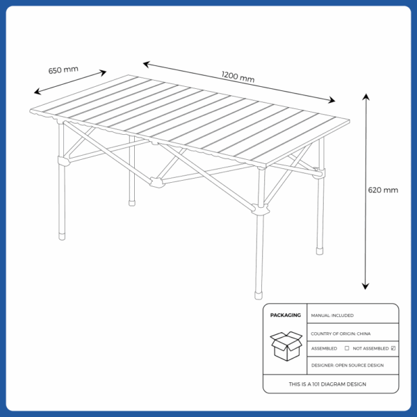 camping table + chairs*4