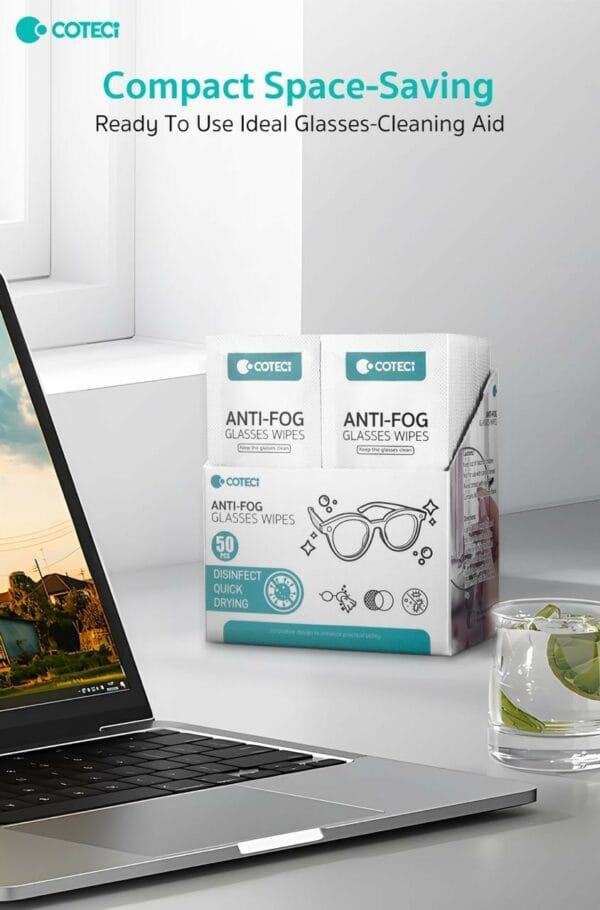 coteetci glasses anti fog cleaning wipes (tr 018)