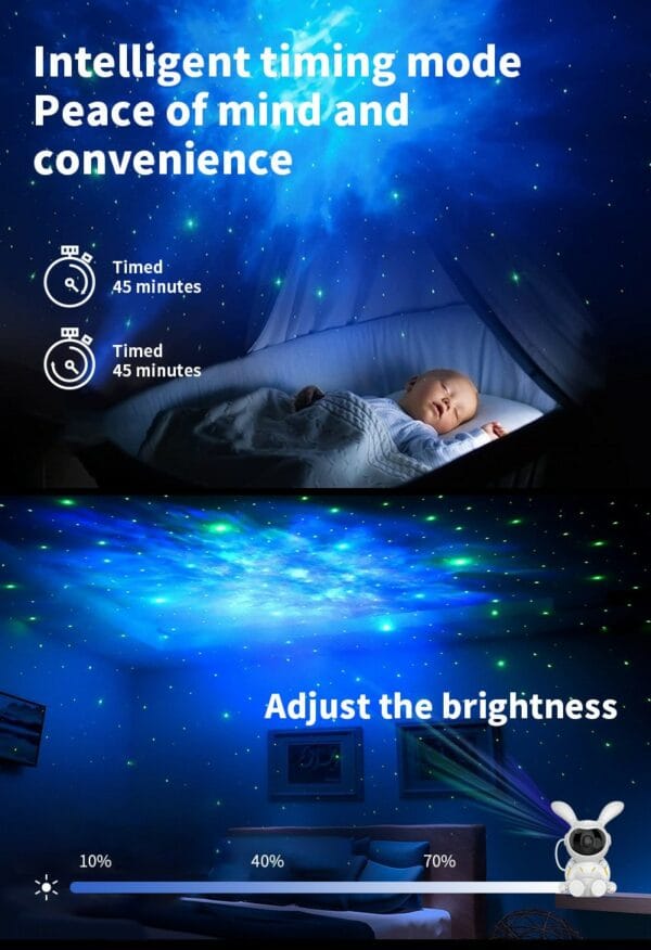 moon bunny starry sky projector
