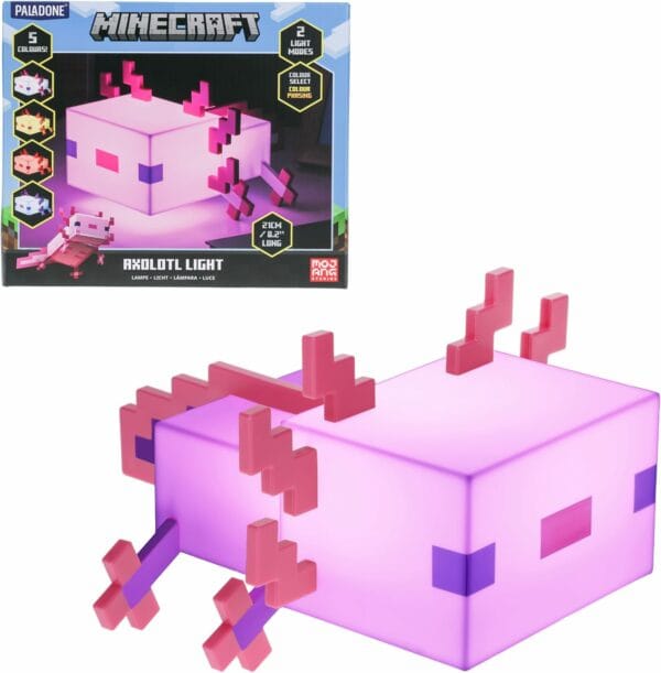 minecraft axolotl night light lamp
