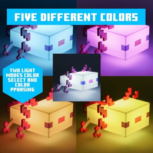 minecraft axolotl night light lamp