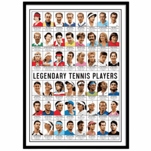 art poster legendary tennis players olivier bourdereau