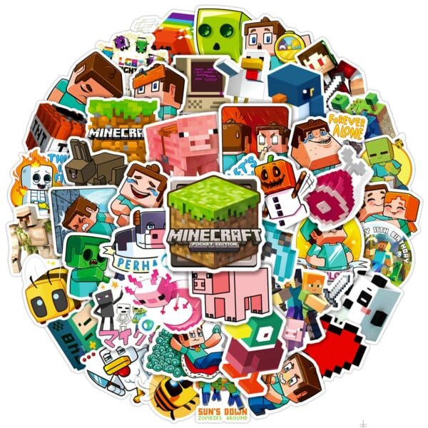 minecraft stickers (52pcs) random models