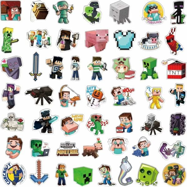 minecraft stickers (52pcs) random models
