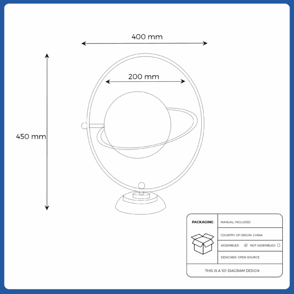 rotating moon table lamp chrome (20490500369)