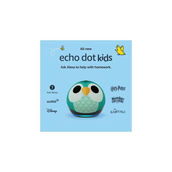 amazon echo dot kids (5th gen) smart speaker with alexa owl