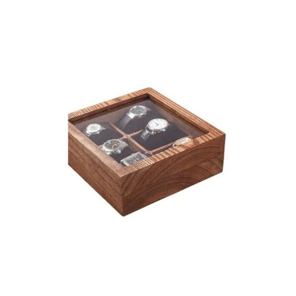 antique wooden watch display box