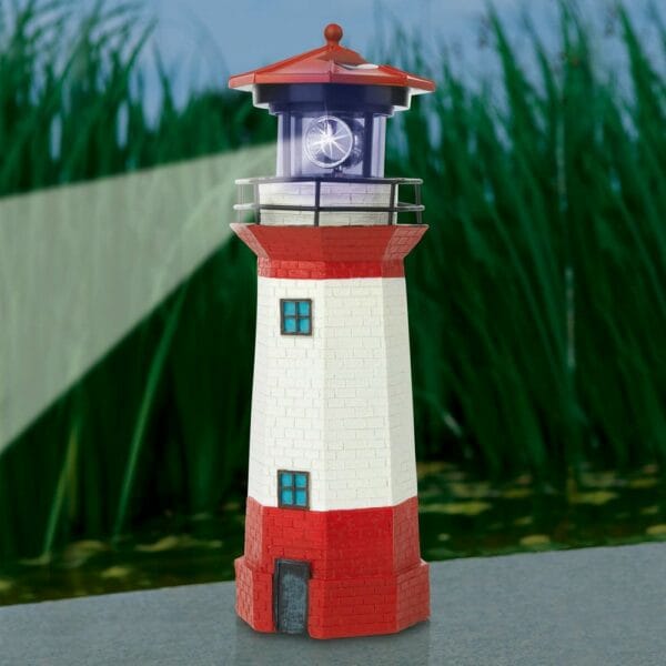 ao rotating solar powered lighthouse 10.6 inch