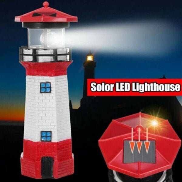ao rotating solar powered lighthouse 10.6 inch