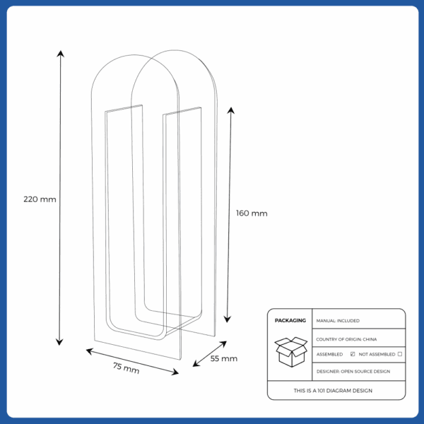 arc shaped acrylic flower vase in nordic style (green/clear) (20490500854/20490500855)