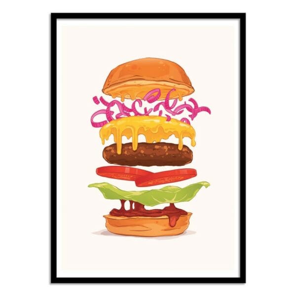 art poster anatomy of a burger barrie jones format : 30 x 40 cm
