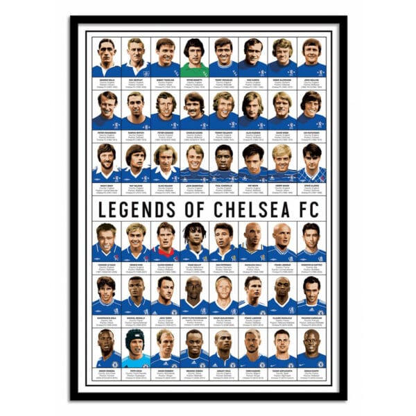 art poster legends of chelsea fc olivier bourdereau