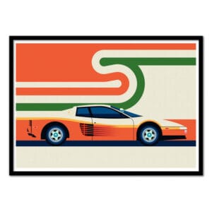 art poster red sports car bo lundberg