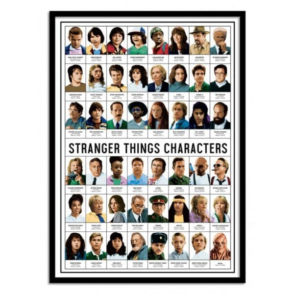 art poster stranger things characters olivier bourdereau format 30 x 40 cm