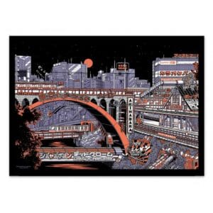 art poster tokyo by night paiheme studio format 30 x 40 cm