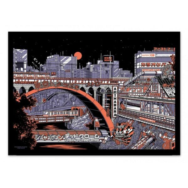 art poster tokyo by night paiheme studio format 30 x 40 cm
