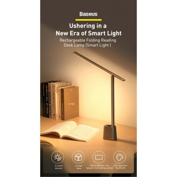 baseus smart eye series rechargeable folding reading desk lamp (smart light)