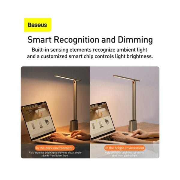 baseus smart eye series rechargeable folding reading desk lamp (smart light)
