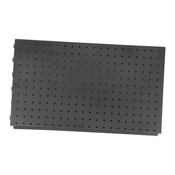 black pegboard wall shelf
