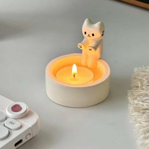 cute cat candle holder