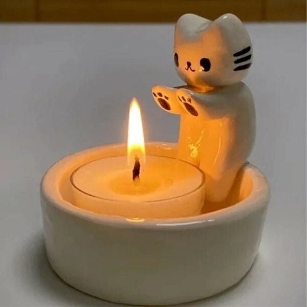 cute cat candle holder