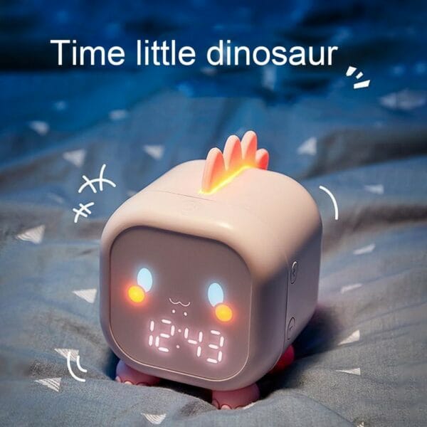 cute dinosaur alarm clock, creative intelligent night light (random colours)